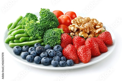 Wallpaper Mural A plate of fresh fruits and vegetables includin Torontodigital.ca