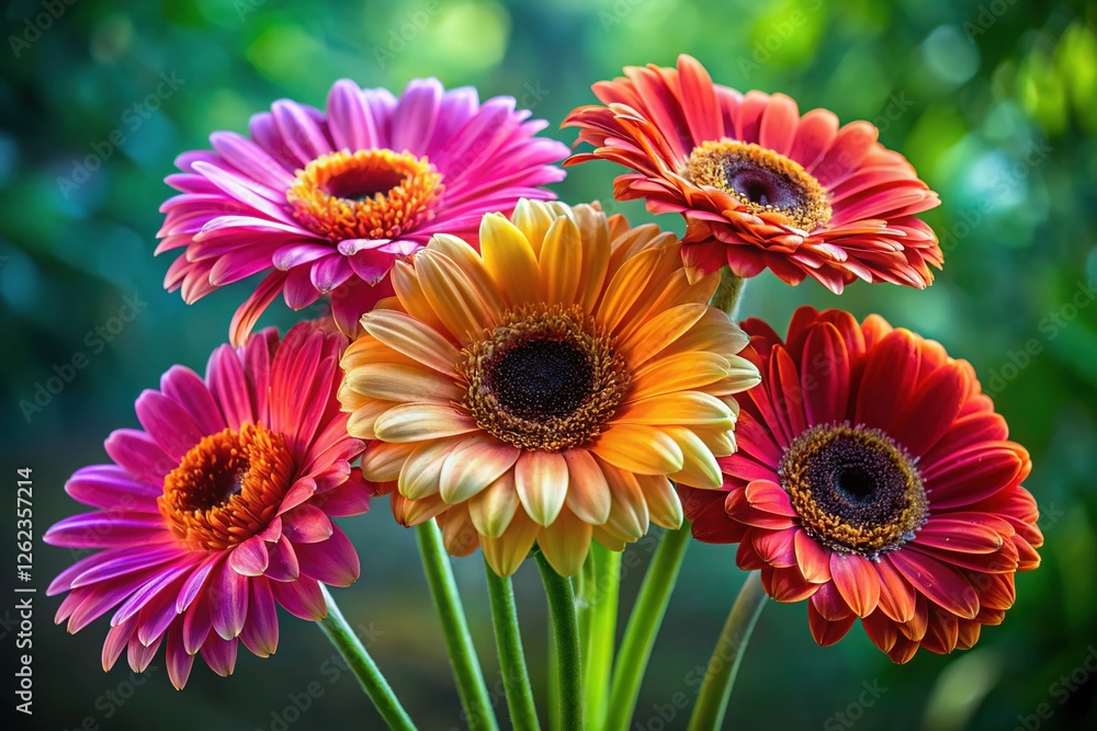 Five Gerber Daisies in a Bouquet Five Gerber Daisies in a Bouquet