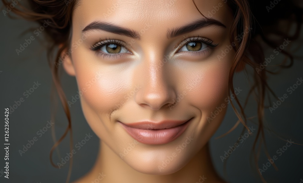 Smiling young woman with beautiful features Smiling young woman with beautiful features