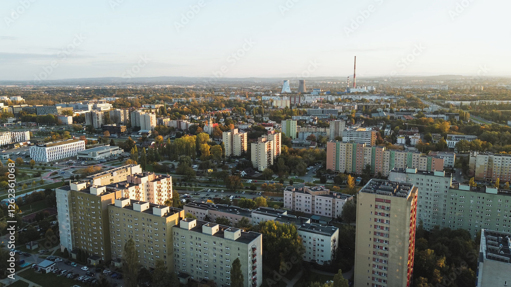 Obraz premium New residential buildings in a modern city neighborhood