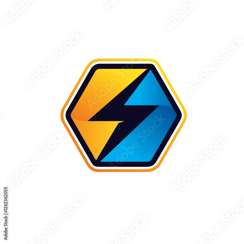 Free Download logo design energy lightning gradient orange blue - GFXLoad