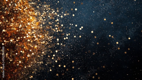 Golden stars and glitter create a festive atmosphere for celebrations and spe...