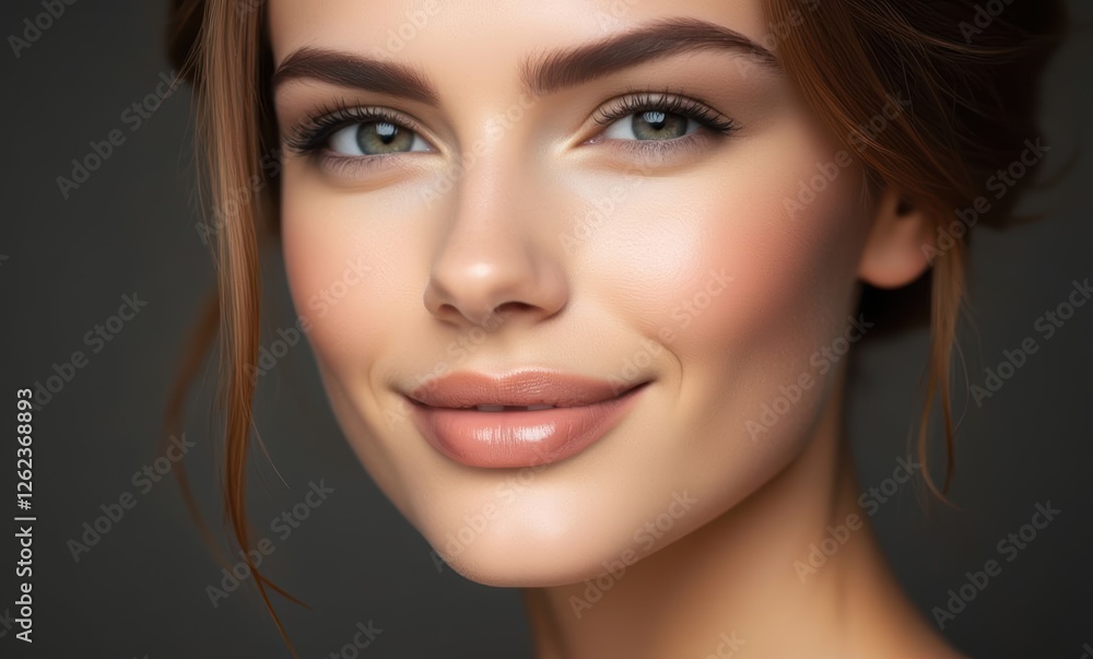 Smiling woman with flawless skin Smiling woman with flawless skin