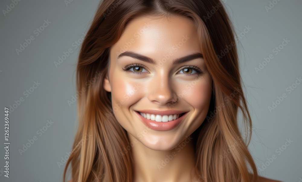 Smiling young woman with long hair Smiling young woman with long hair