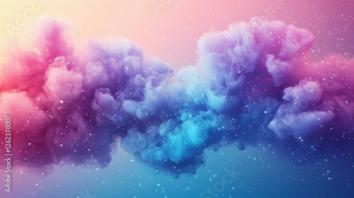 Colorful ink clouds swirl together in a mesmerizing display of pink and blue ...