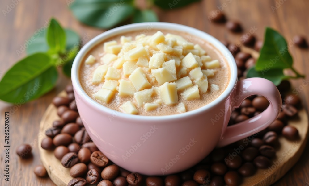 Delicious hot chocolate with white chocolate Delicious hot chocolate with white chocolate