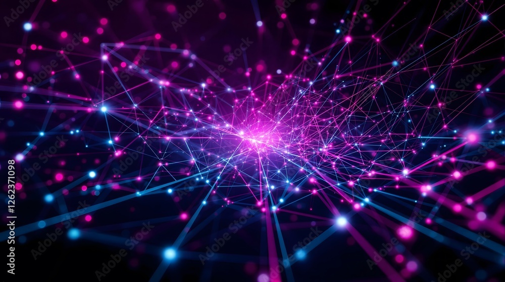 Obraz premium Futuristic Network Connections Visualizing Data Flow.