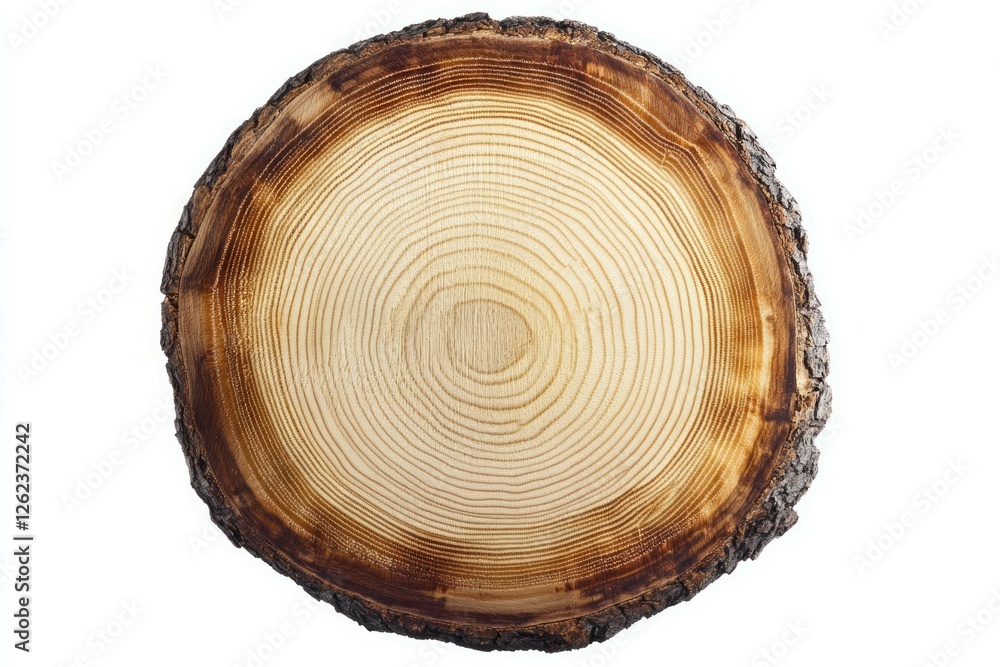 Cross-section tree trunk on white background. AI image Cross-section tree trunk on white background. AI image
