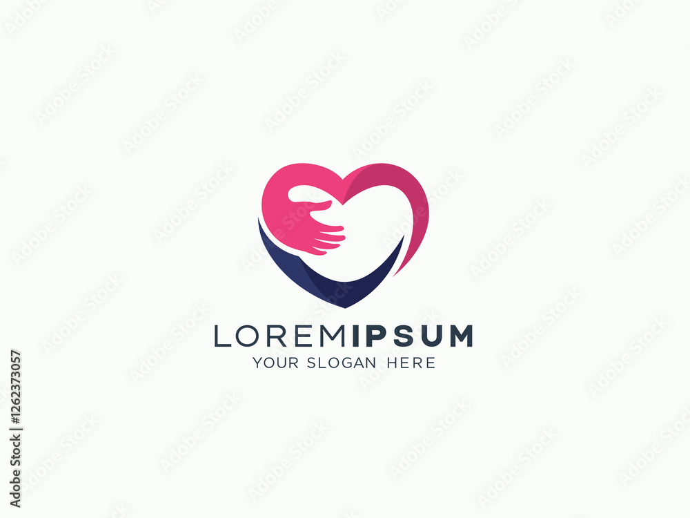 Love and care logo design vector template Love and care logo design vector template
