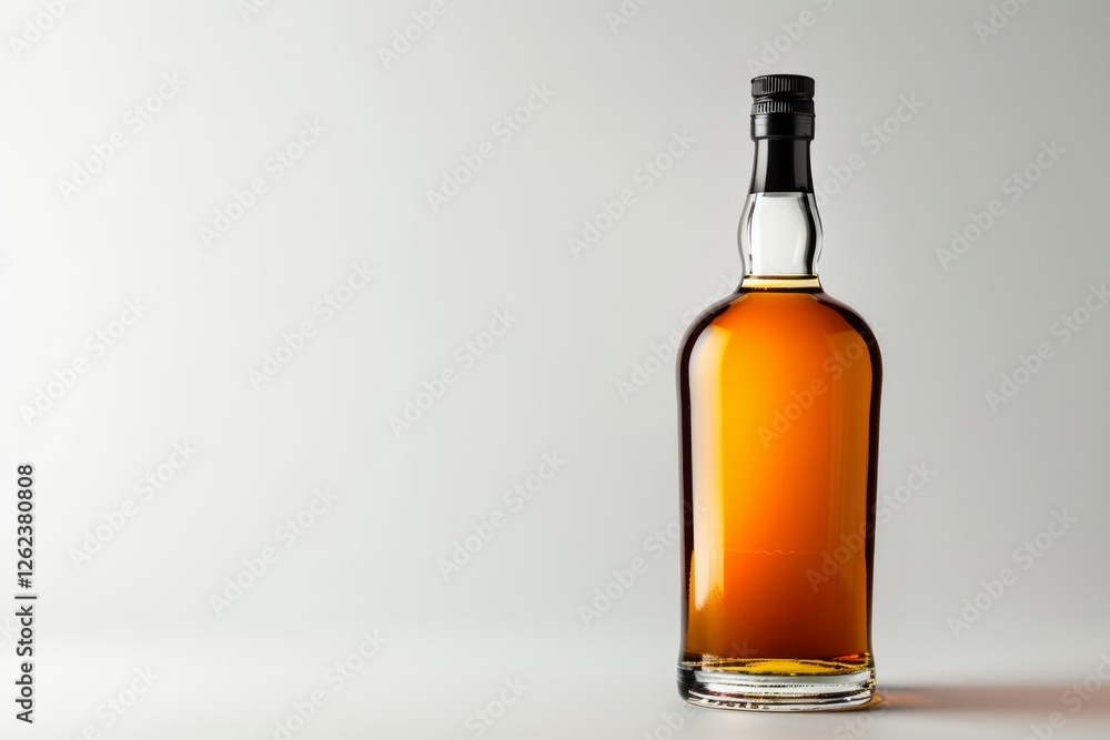 Whisky alcohol glass bottle on table with a white background. Professional photo Whisky alcohol glass bottle on table with a white background. Professional photo