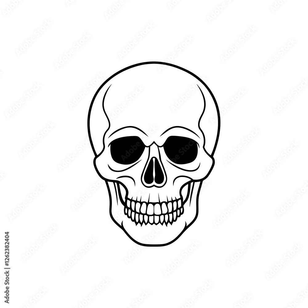 Fototapeta premium skull line art isolated on white background