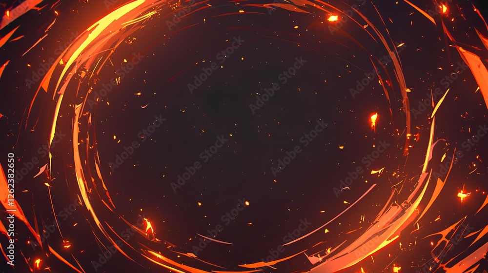 Fototapeta premium red spiral flame burning sparks effects background