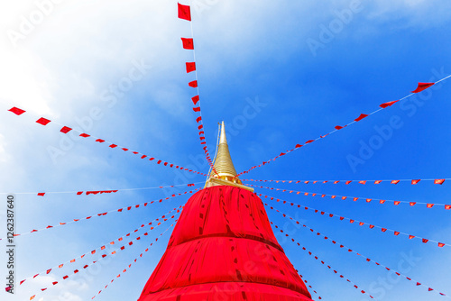 Wat Saket temple or the golden mount temple, Bangkok, Thailand. photo