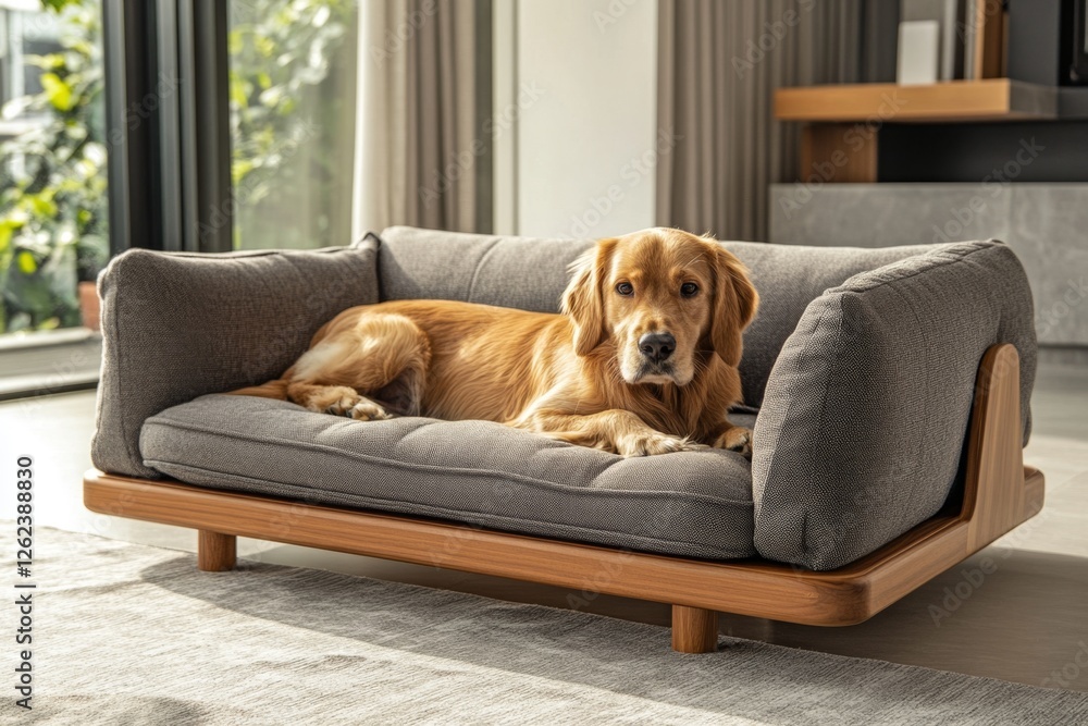 Golden Retriever Dog Bed - Stylish Modern Design