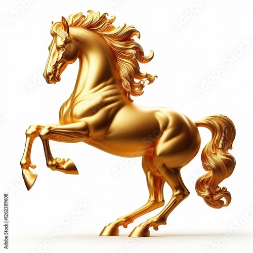 golden horse on a white background