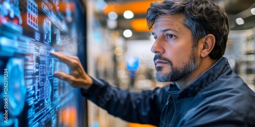Manufacturing Executive Engages in Original Equipment Manufacturer (OEM) Strategic Sourcing and Production Through Interactive Display, Generative AI