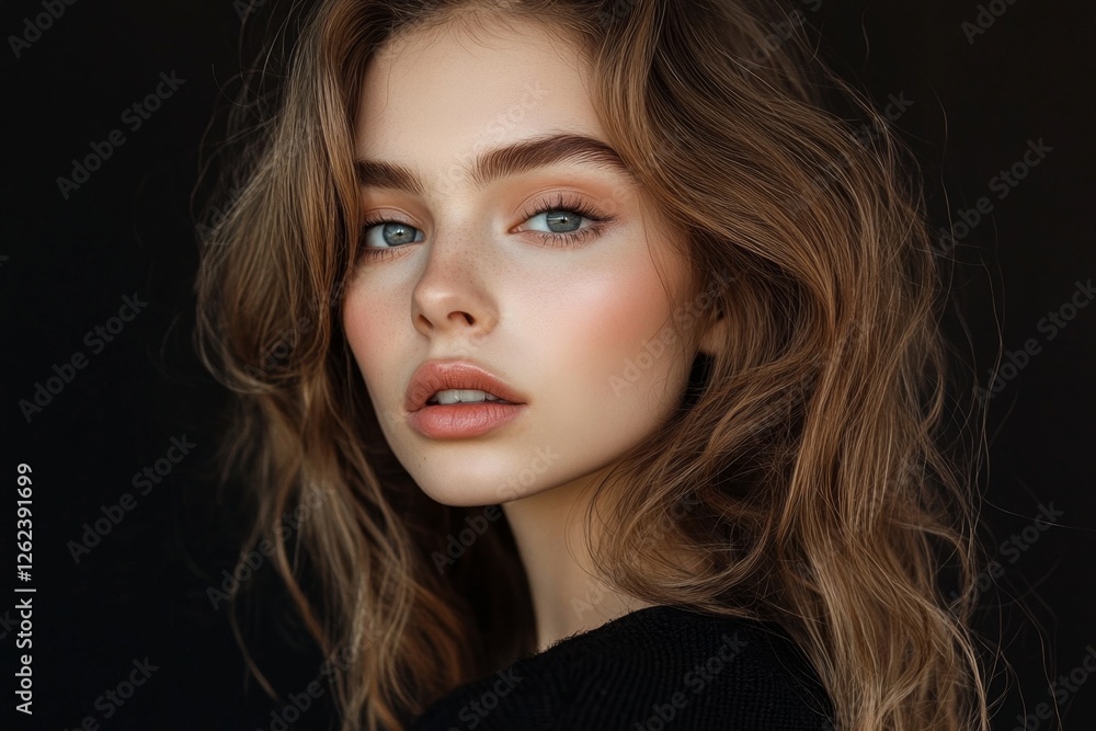 Beautiful Woman Portrait with Natural Makeup Beautiful Woman Portrait with Natural Makeup