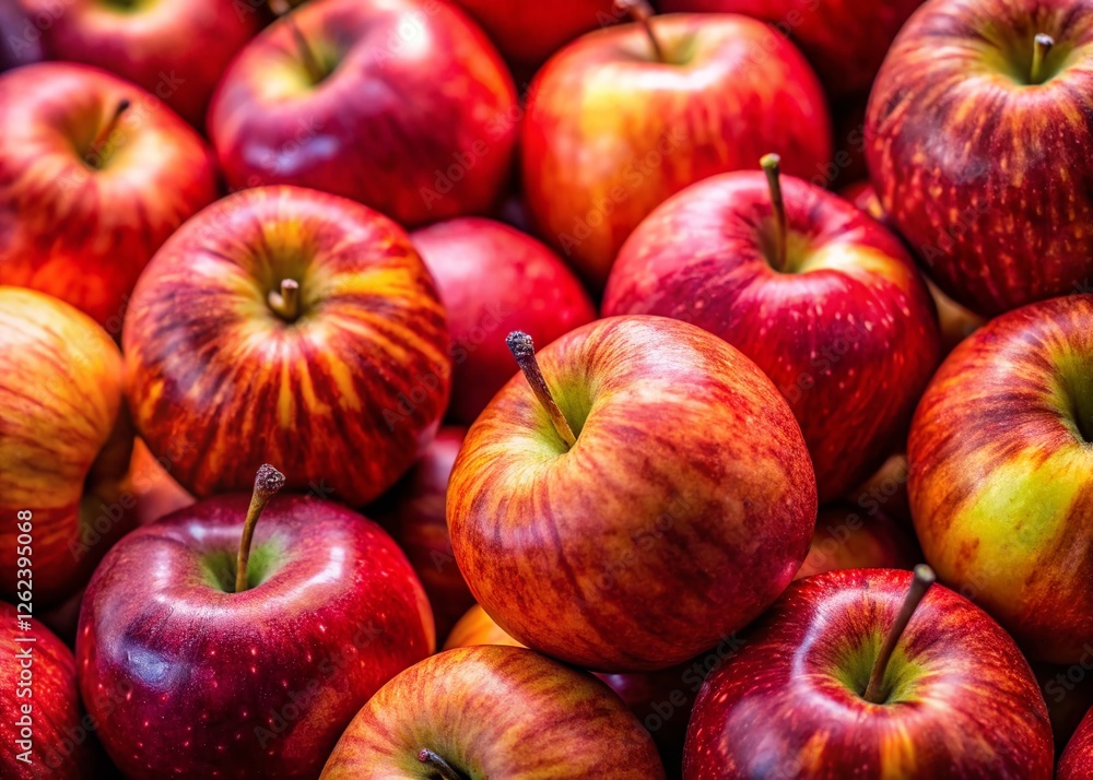 Panoramic Close-up of Juicy Red Apples - Fresh Fruit Background Panoramic Close-up of Juicy Red Apples - Fresh Fruit Background
