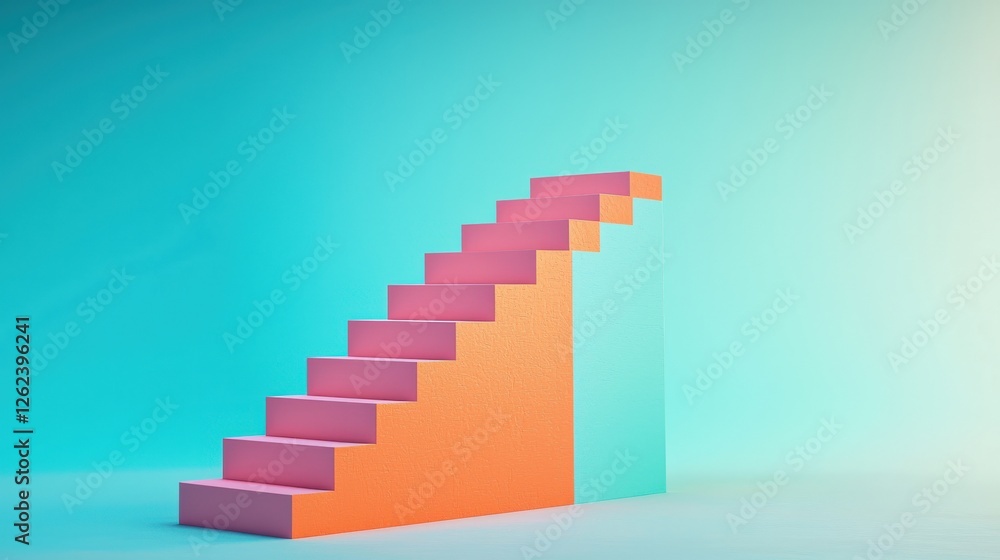 Obraz premium A symbolic staircase formed by tax brackets and their growth trends.