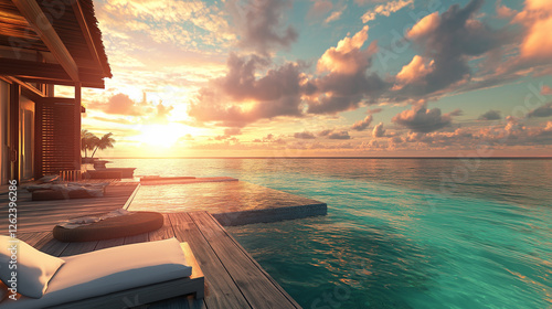 Romantic Overwater Bungalow with Crystal-Clear Waters