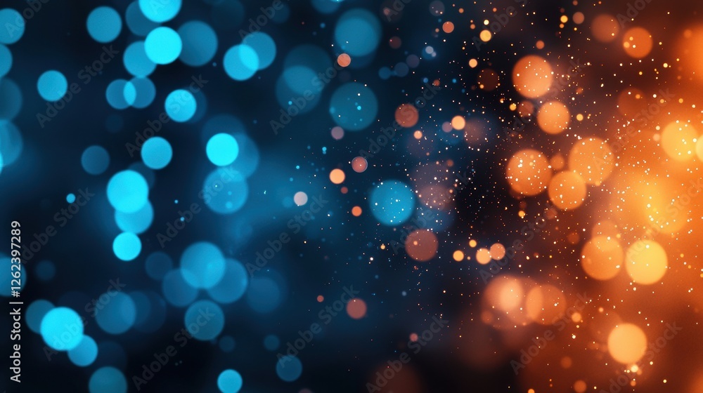 Vibrant bokeh lights in blue and orange hues Vibrant bokeh lights in blue and orange hues