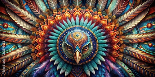 Wallpaper Mural Panoramic Native American Feather Pattern: Spiritual Symbolism & Sacred Geometry Torontodigital.ca