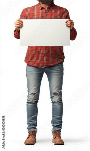 Man With Empty Sign On A Wh...