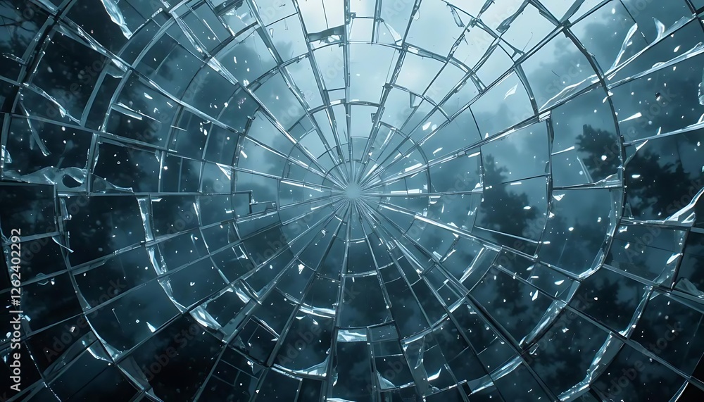 Obraz premium broken glass sphere on black