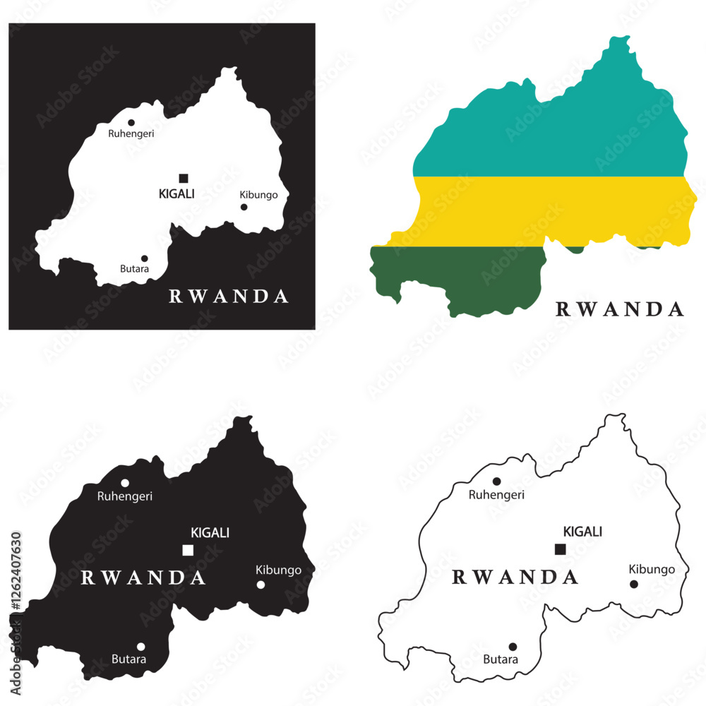 Fototapeta premium Rwanda country map