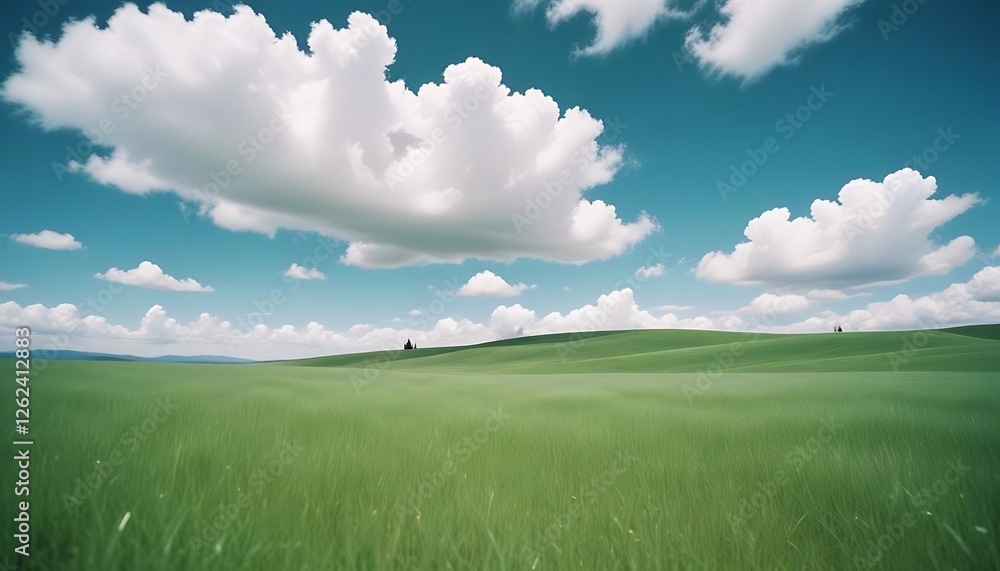 Fototapeta premium Serene Rolling Hills Under a Cloudy Sky