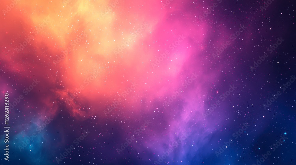 Fototapeta premium Vibrant galaxy background with colorful nebula and stars