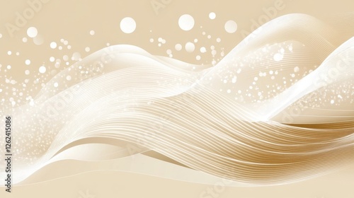Flowing waves with light sparkles create a serene and elegant backdrop for any design project or presentation