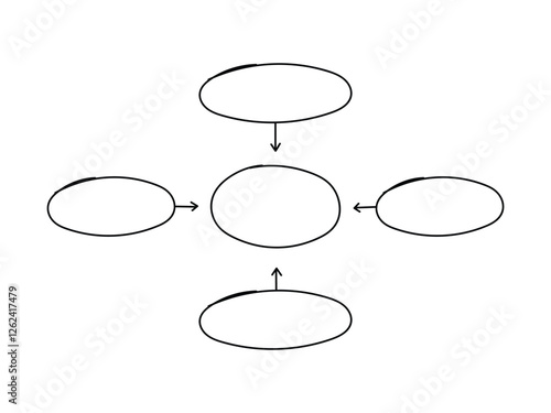 Hand drawn blank diagram, flowchart design elements