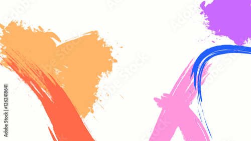 ABSTRACT BACKGROUND WITH SHAPES MESSY BRUSH COLORFUL DESIGN VECTOR TEMPLATE FOR WALLPAPER, COVER DESIGN