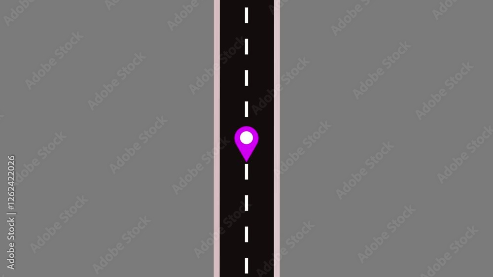 Moving road aerial top view animation with location. animated highway ...