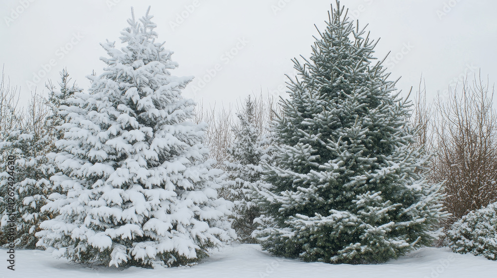 Cartoon winter trees, isolated vector wintertime forest and garden plants with snow on branches. Birch, spruce, oak, maple or elm in park or wood, natural seasonal winter landscape tree Cartoon winter trees, isolated vector wintertime forest and garden plants with snow on branches. Birch, spruce, oak, maple or elm in park or wood, natural seasonal winter landscape tree