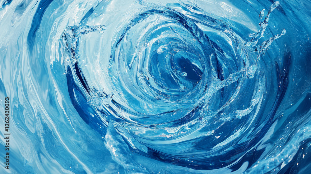 Liquid water wave splash of transparent blue flow swirl or pour spill, realistic vector. Cold water or soda drink pouring swirl with isolated flow wave for sparkling water splatter background Liquid water wave splash of transparent blue flow swirl or pour spill, realistic vector. Cold water or soda drink pouring swirl with isolated flow wave for sparkling water splatter background