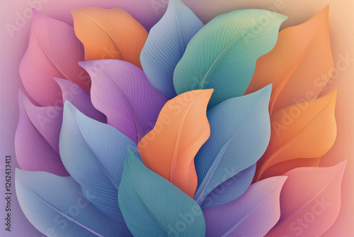 Wallpaper Mural A cluster of bold, neon-outlined palm fronds set against a bright gradient of electric pink and Torontodigital.ca