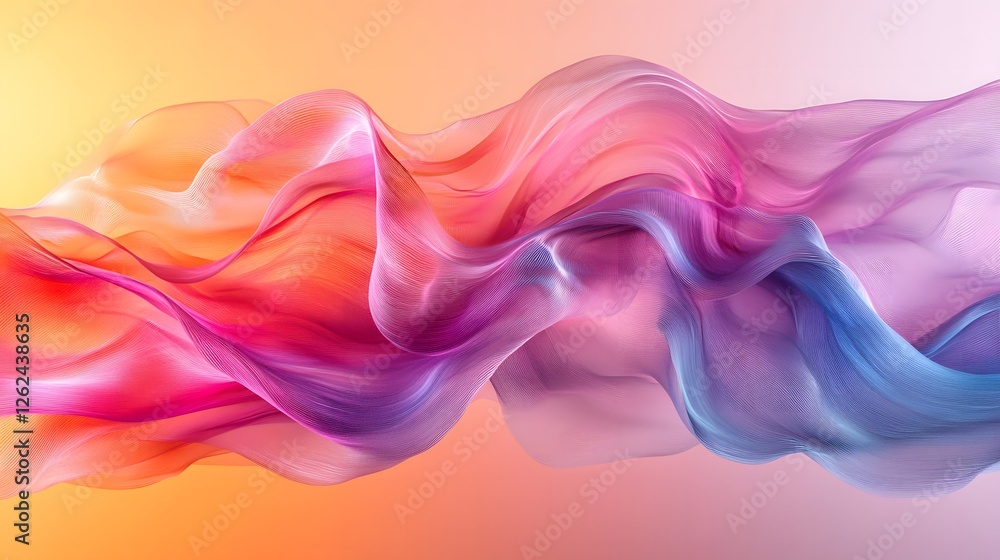 Abstract Colorful Fabric Waves Flowing Pastel Hues Swirling Texture Design Abstract Colorful Fabric Waves Flowing Pastel Hues Swirling Texture Design