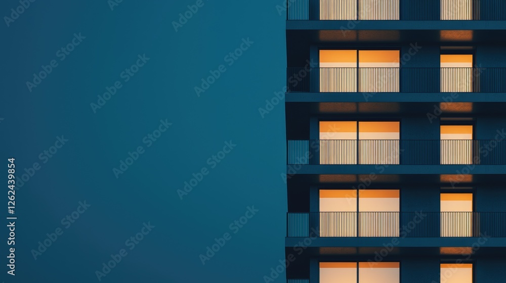 Modern Apartment Building at Night Modern Apartment Building at Night