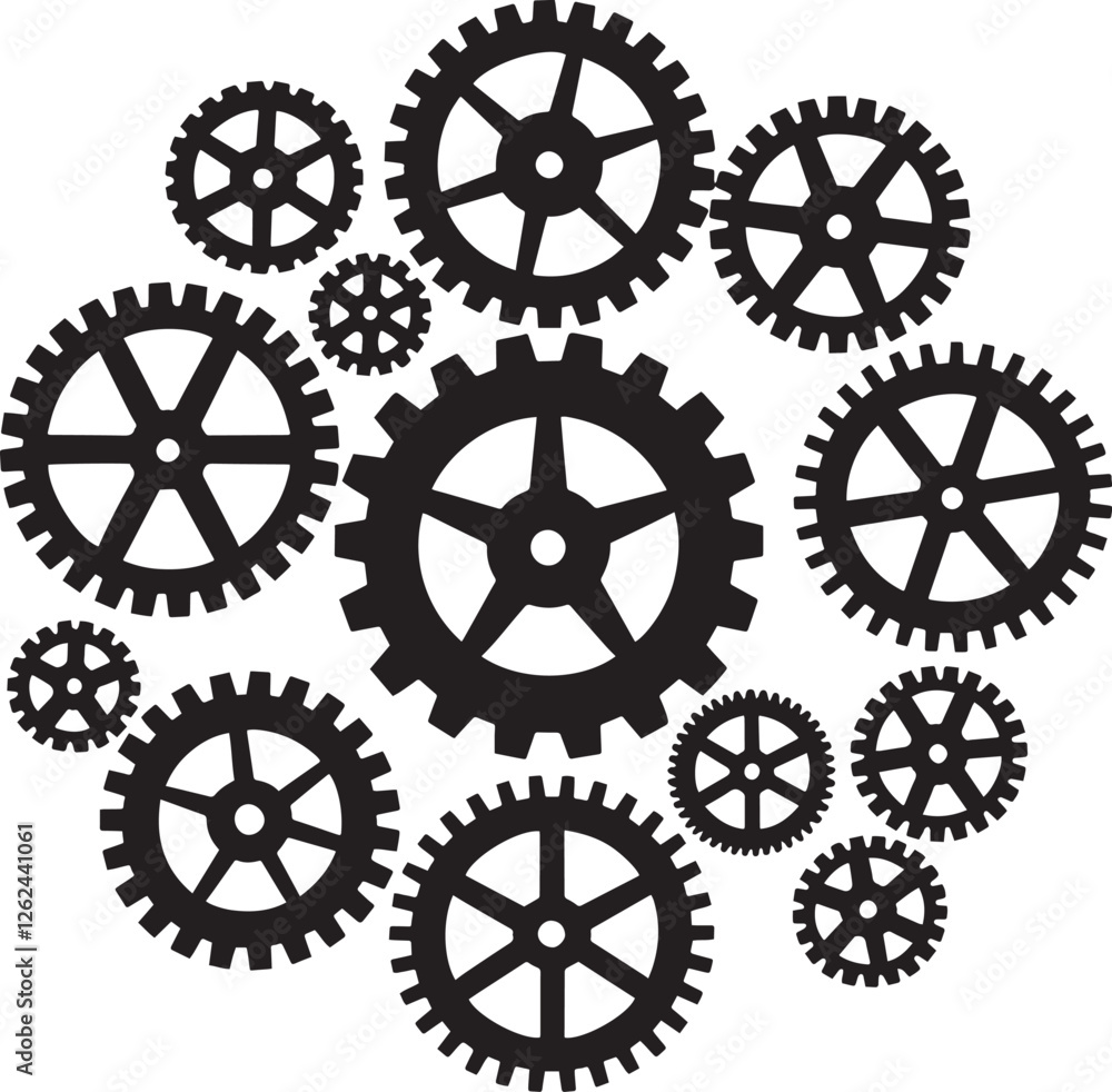 gear wheel icons on white background gear wheel icons on white background