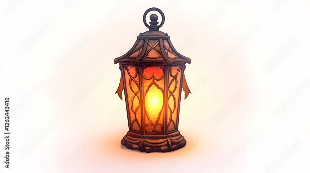 Fototapeta premium Enchanted Lantern: A Glowing Decorative Piece