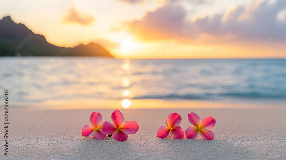 A dreamy Hawaiian sunrise over a tropical paradise, with vibrant colors and a serene atmosphere.
A dreamy Hawaiian sunrise over a tropical paradise, with vibrant colors and a serene atmosphere.