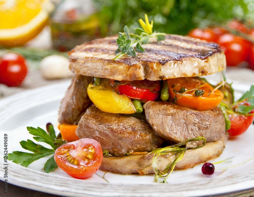 Still life composition. Close up of food snacks on table. Food eating concept - close up of food snacks on table. Sandwich Still life composition. Close up of food snacks on table. Food eating concept - close up of food snacks on table. Sandwich