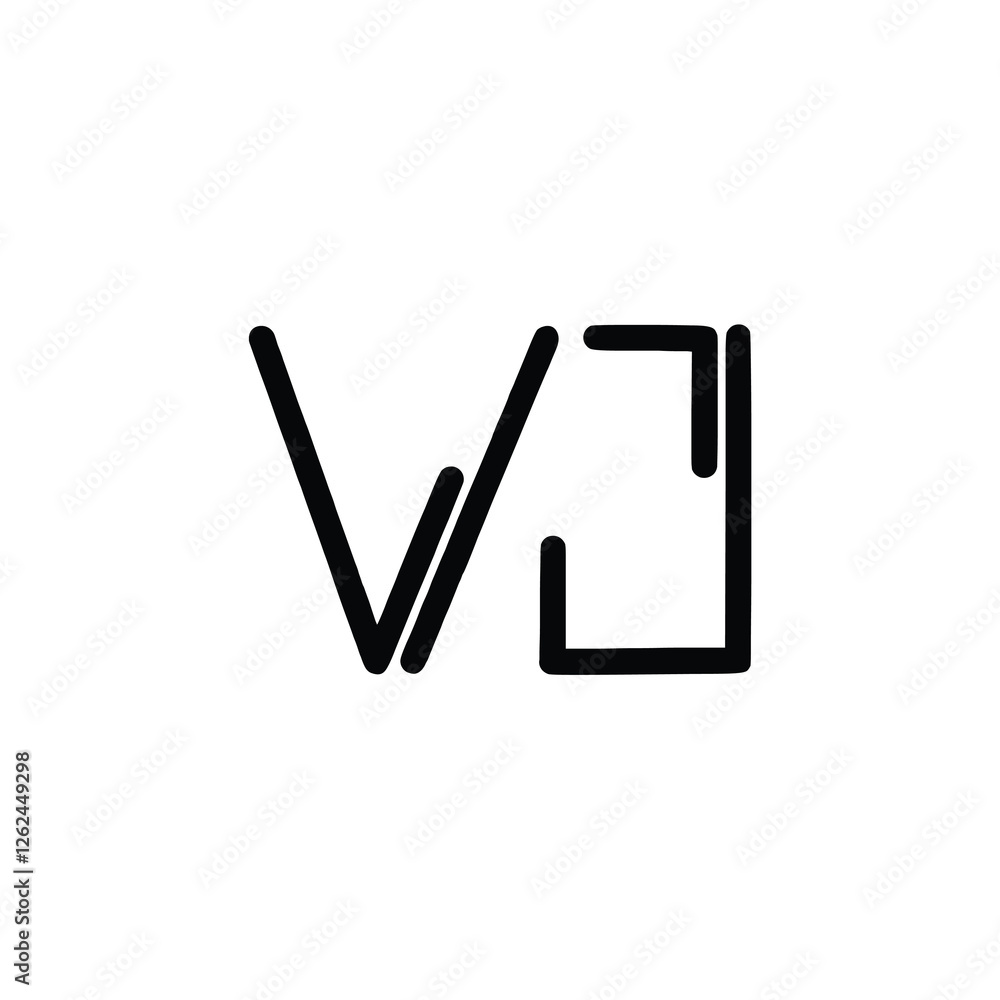 VJ monogram logo design letter text name symbol monochrome logotype alphabet character simple logo VJ monogram logo design letter text name symbol monochrome logotype alphabet character simple logo