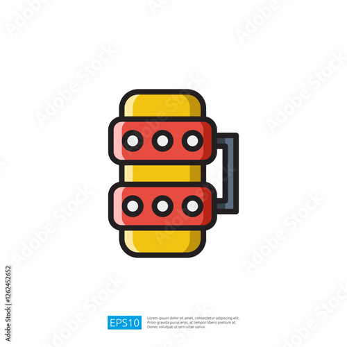 a stylized illustration of a yellow and red wristband with circular elements, likely representing a fitness tracker or sports accessory. Artificial Intelligence Icon