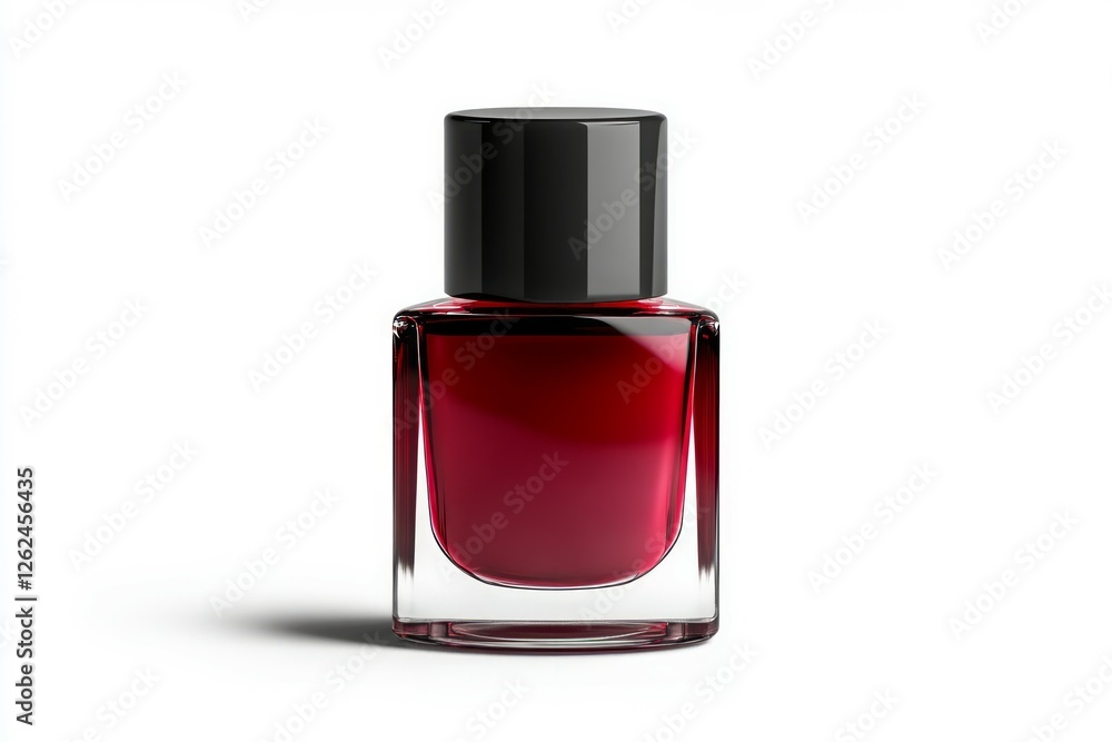 Luminous red nail polish on white background. AI generated Luminous red nail polish on white background. AI generated