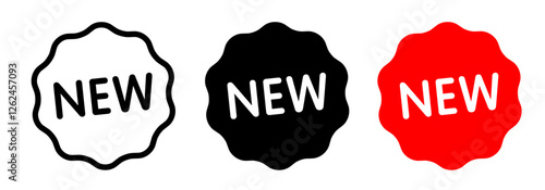 New on starry outline, black and red label