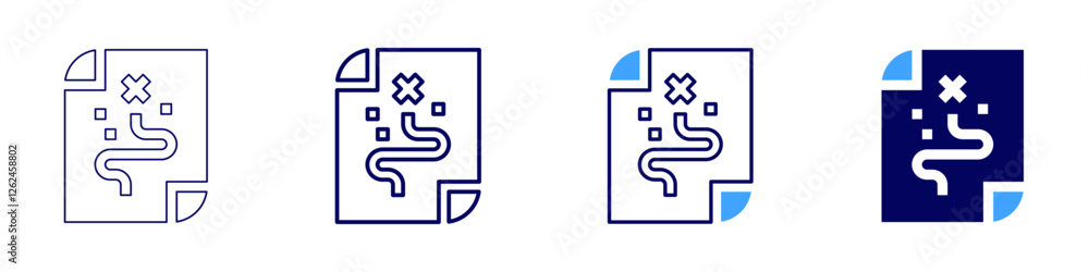 Map alignment icon in 4 different styles. Thin Line, Line, Bold Line, Duotone. Duotone style. Editable stroke Map alignment icon in 4 different styles. Thin Line, Line, Bold Line, Duotone. Duotone style. Editable stroke