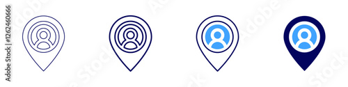 Map estimation icon in 4 different styles. Thin Line, Line, Bold Line, Duotone. Duotone style. Editable stroke